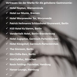 Hausberg Spirituosen Gastronomie-Betriebe. Liste mit gehobenen Bars und Hotels.